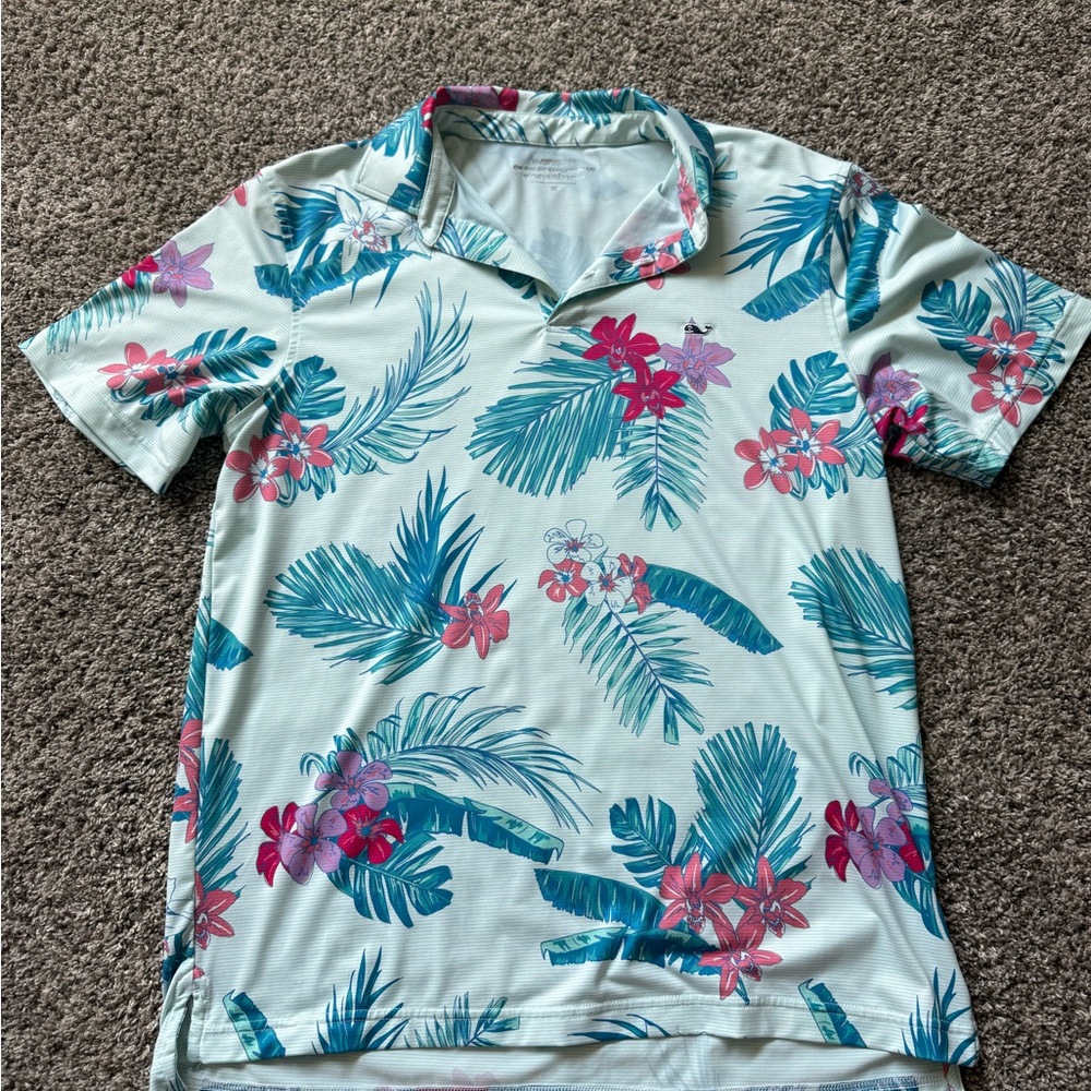 Vineyard Vines Tropical Floral Polo